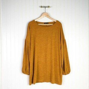 Shop Basic Womens Tunic Sweater Yellow Marled Stre